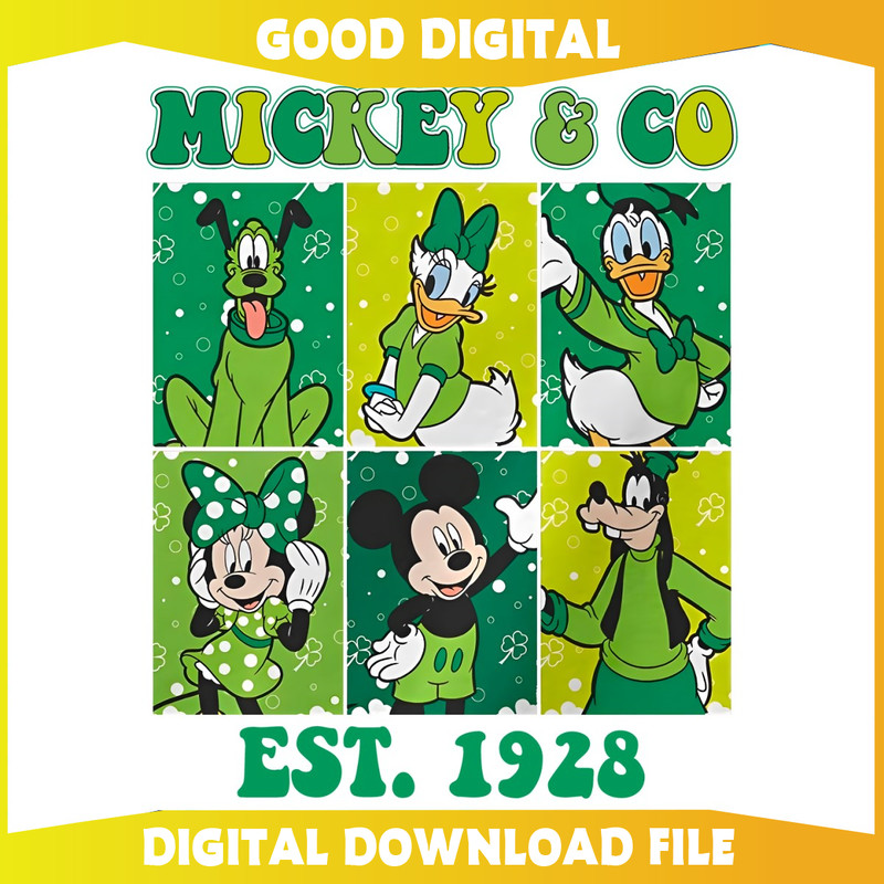 Happy St Patricks Day Mickey And Co Est 1928 PNG.jpg