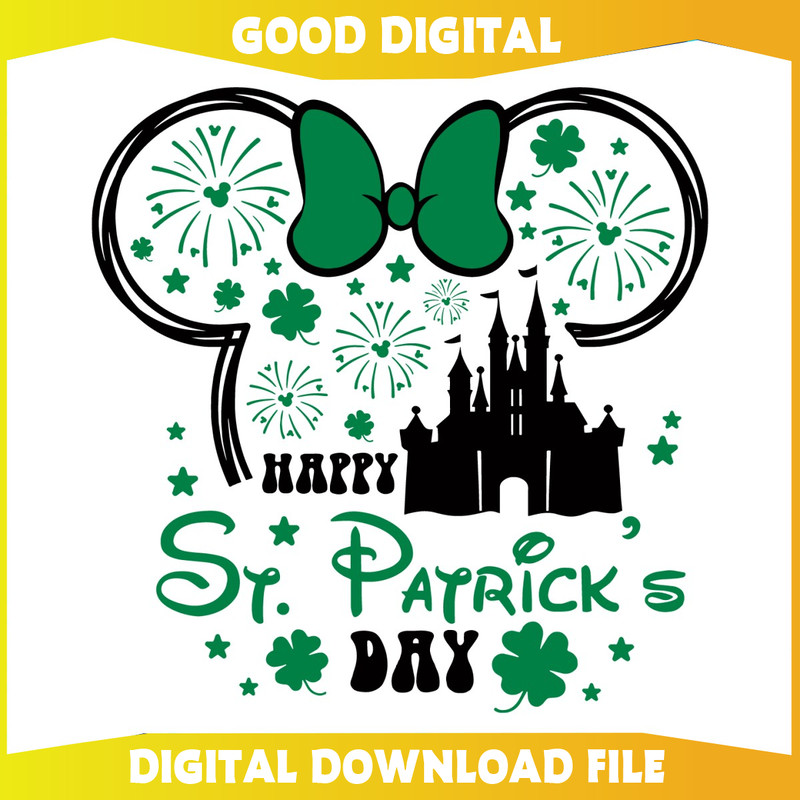 Happy St Patricks Day Minnie Head Castle SVG.jpg