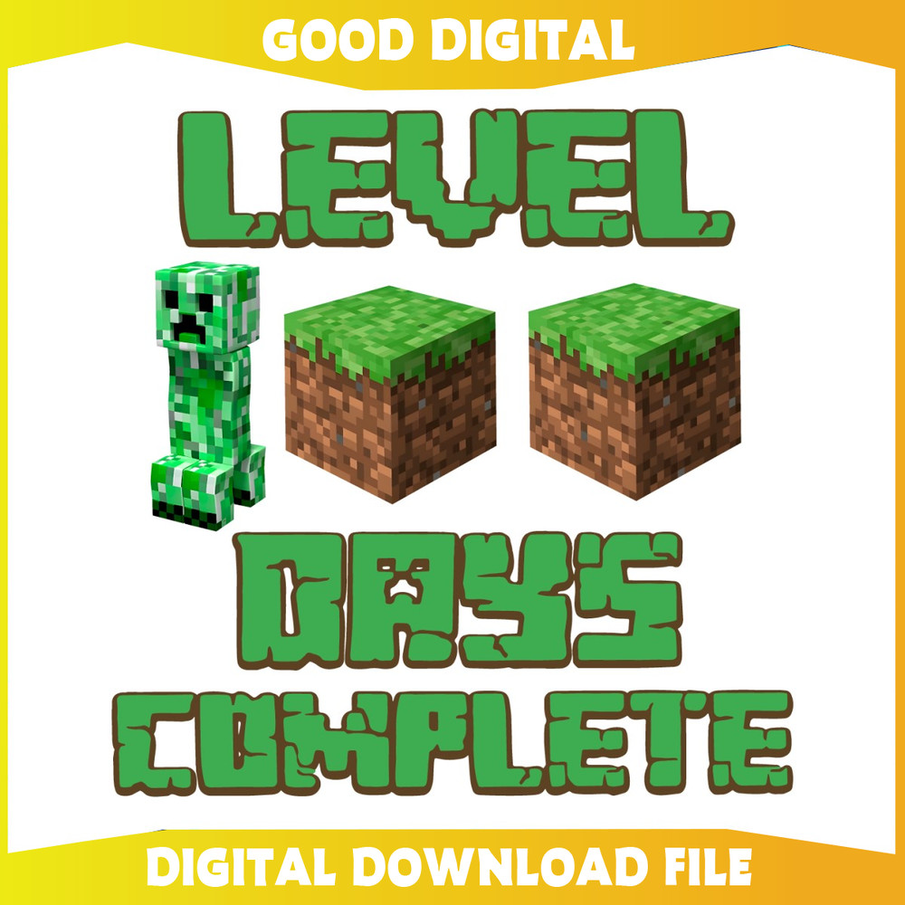 Minecraft Level 100 Days Complete PNG.jpg