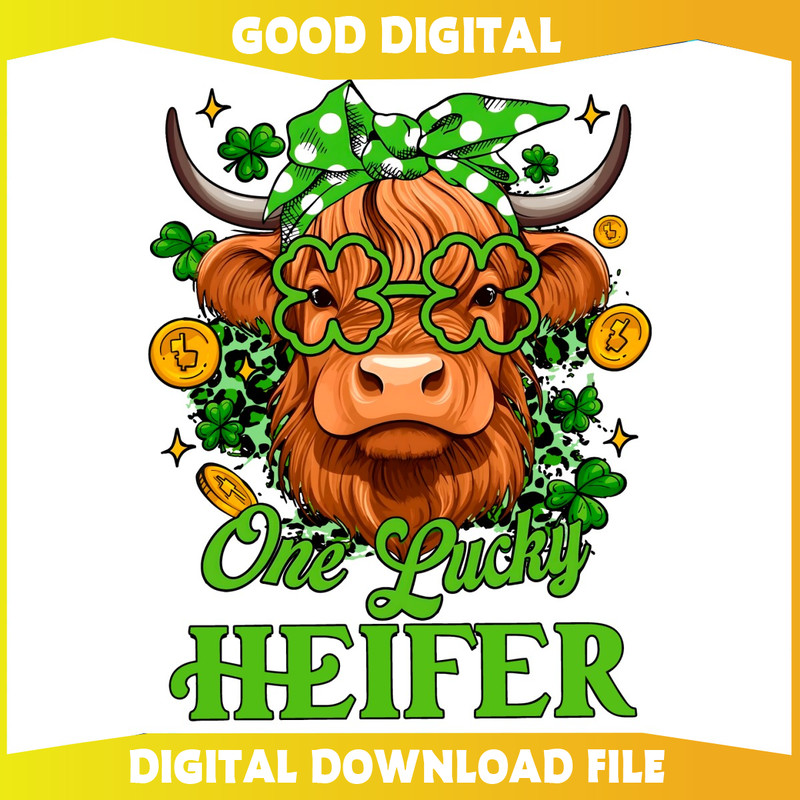 One Lucky Heifer St Patricks Day Cow PNG.jpg
