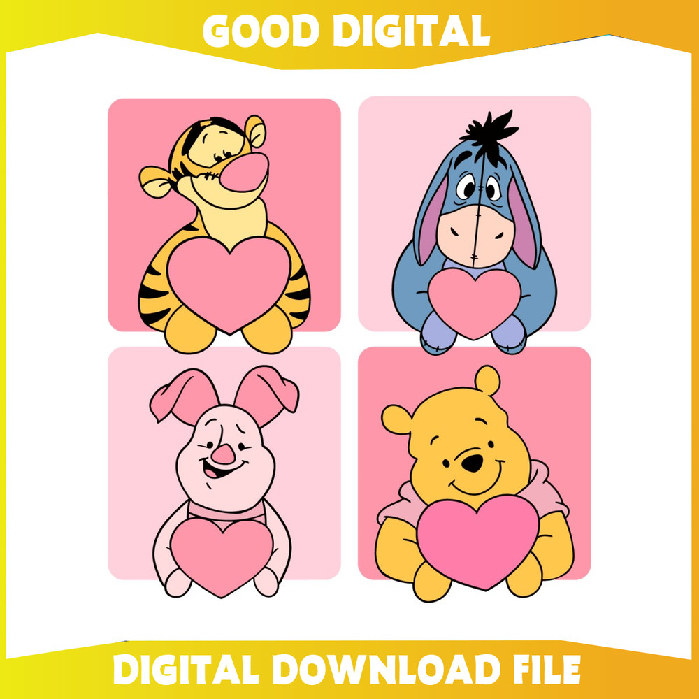 Piglet Valentines Day Pooh Bear And Friends SVG.jpg