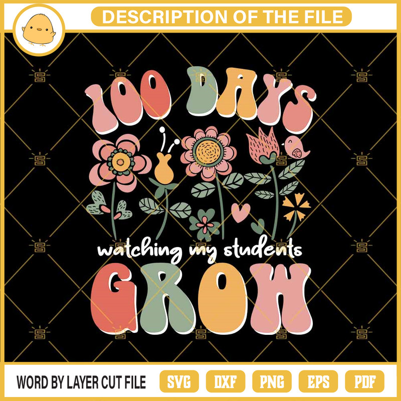 100 Days Watching My Students Grow SVG, 100 Days Of School Shirt Ideas SVG PNG.jpg