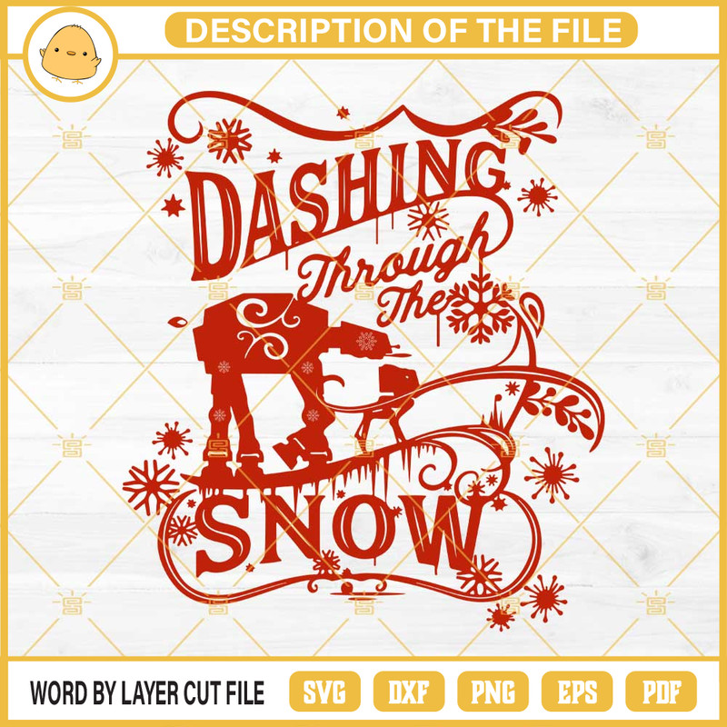 AT-AT Dashing Through The Snow SVG, Star Wars Christmas SVG EPS PNG DXF.jpg