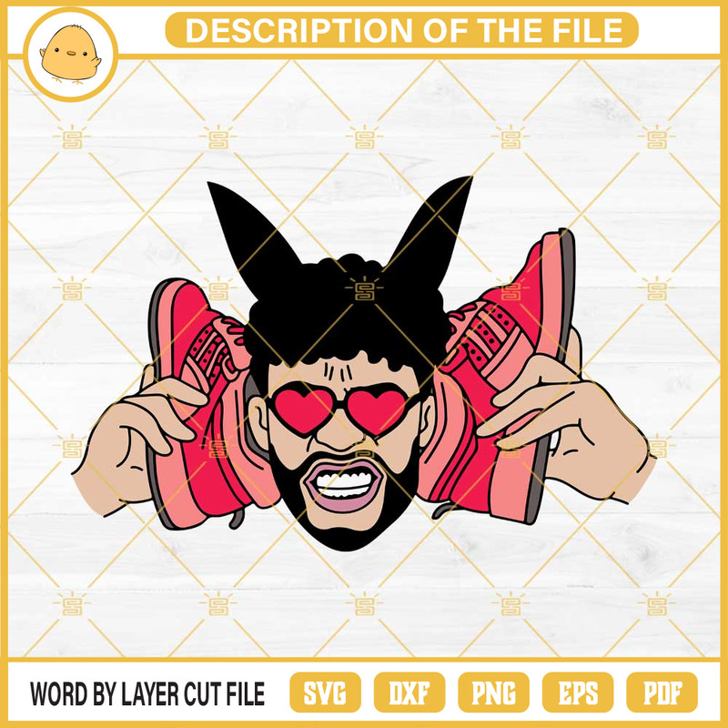 Bad Bunny Valentine SVG, Bad Bunny With Sneakers SVG, Bad Bunny SVG.jpg