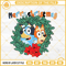 Bluey And Bingo Christmas Wreath PNG, Bluey Merry Christmas PNG.jpg