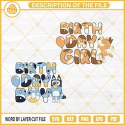 bluey birthday svg bundle, birthday boy svg, birthday girl svg, kids birthday sv213