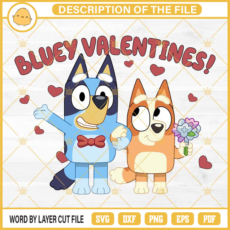 Bluey Valentines SVG, Bluey and Bingo SVG PNG Cut Files.jpg