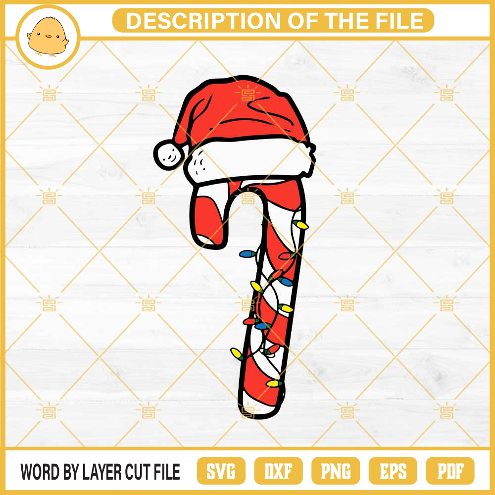 Candy Cane Santa Hat SVG, Candy Christmas Lights SVG PNG EPS DXF.jpg