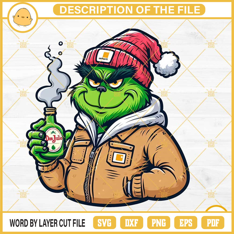 Carhartt Grinch With Don Julio Tequila PNG, Grinch Don Julio PNG.jpg