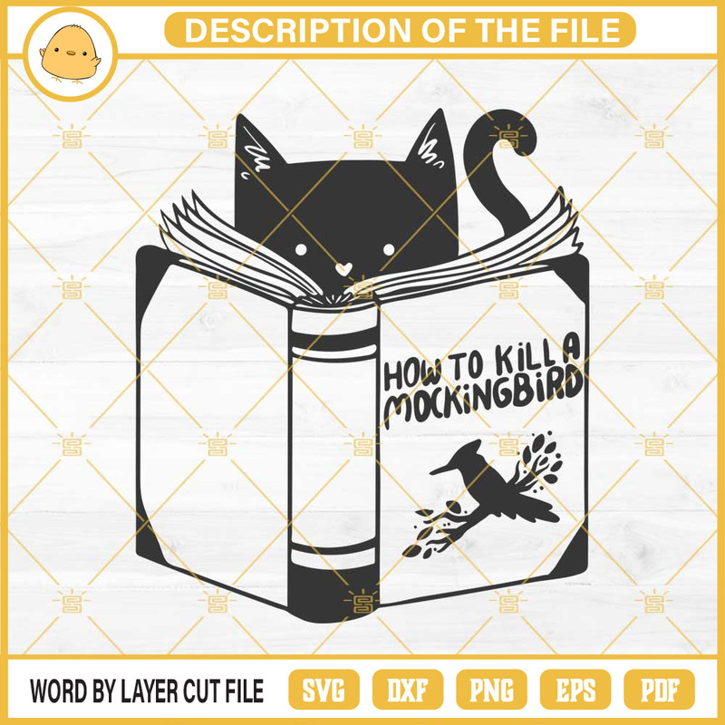 Cat Reading Books SVG, Cat Funny Quotes SVG PNG EPS DXF File.jpg