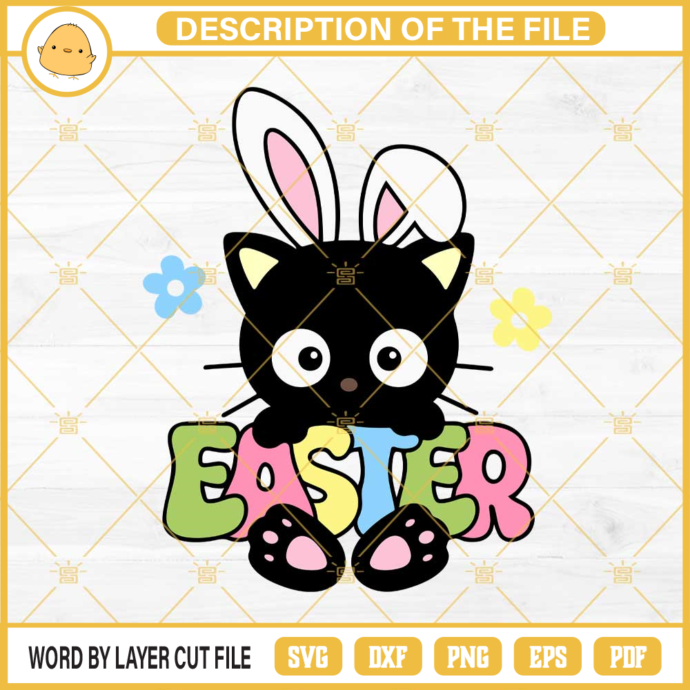 Chococat Bunny Easter SVG, Cute Black Cat SVG.jpg