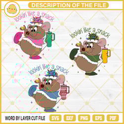 christmas lookin like a snack gus gus svg, cute gus gus svg, cinderella mouse ch325