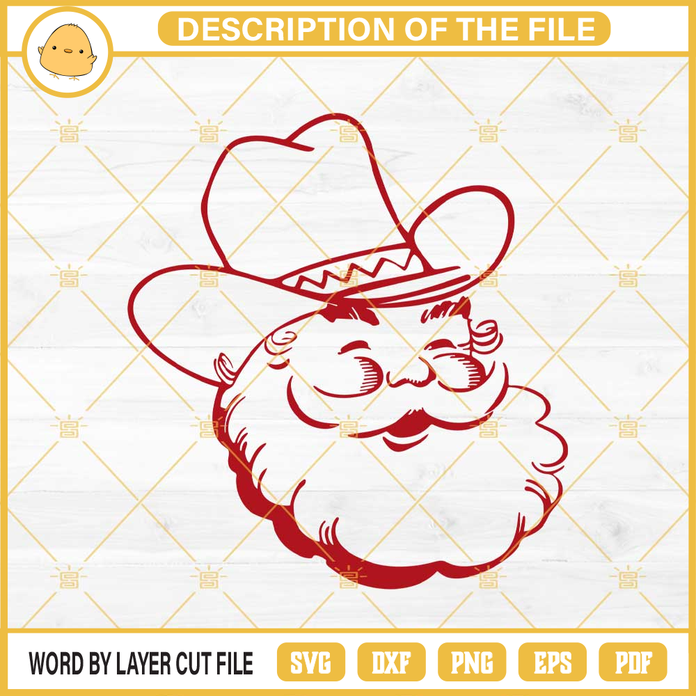 Cowboy Santa SVG, Santa Claus Western Christmas SVG PNG EPS DXF Files.jpg