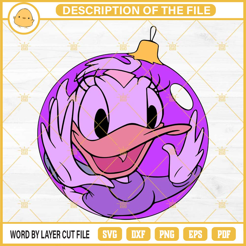 Daisy Duck Christmas Ball SVG, Disney Christmas SVG PNG EPS DXF.jpg