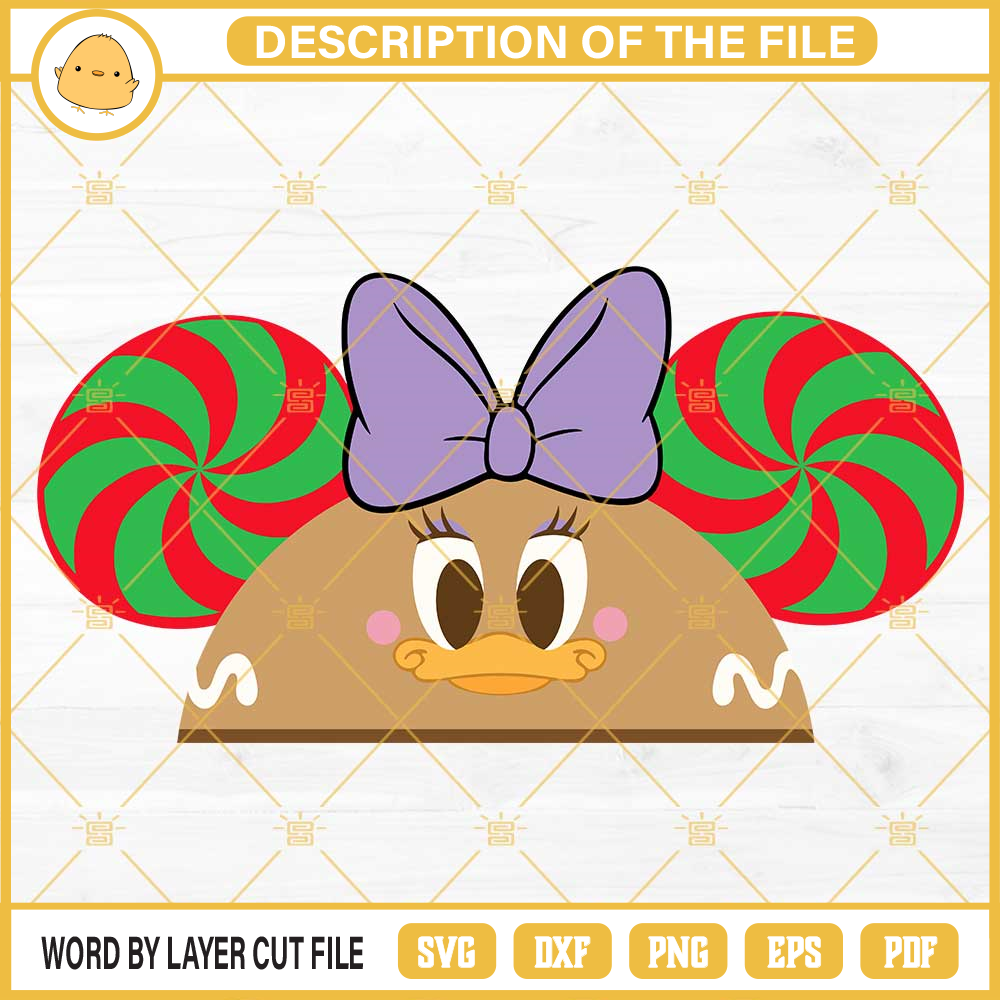 Daisy Duck Gingerbread Hat Ears SVG, Disney Christmas SVG PNG DXF EPS.jpg