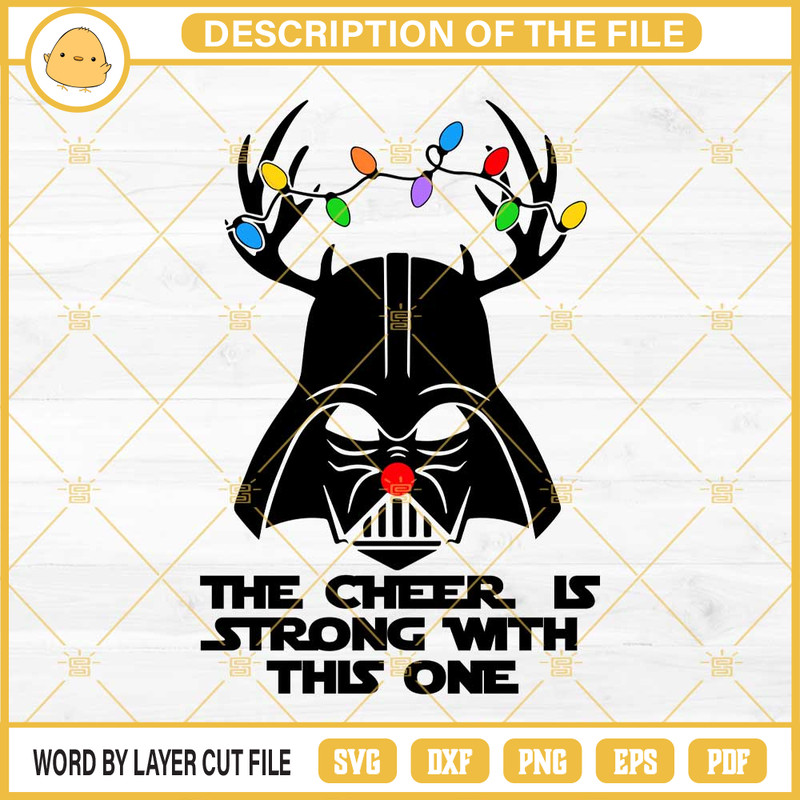 Darth Vader Rudolph Christmas SVG, Star Wars Christmas Light SVG EPS PNG DXF.jpg
