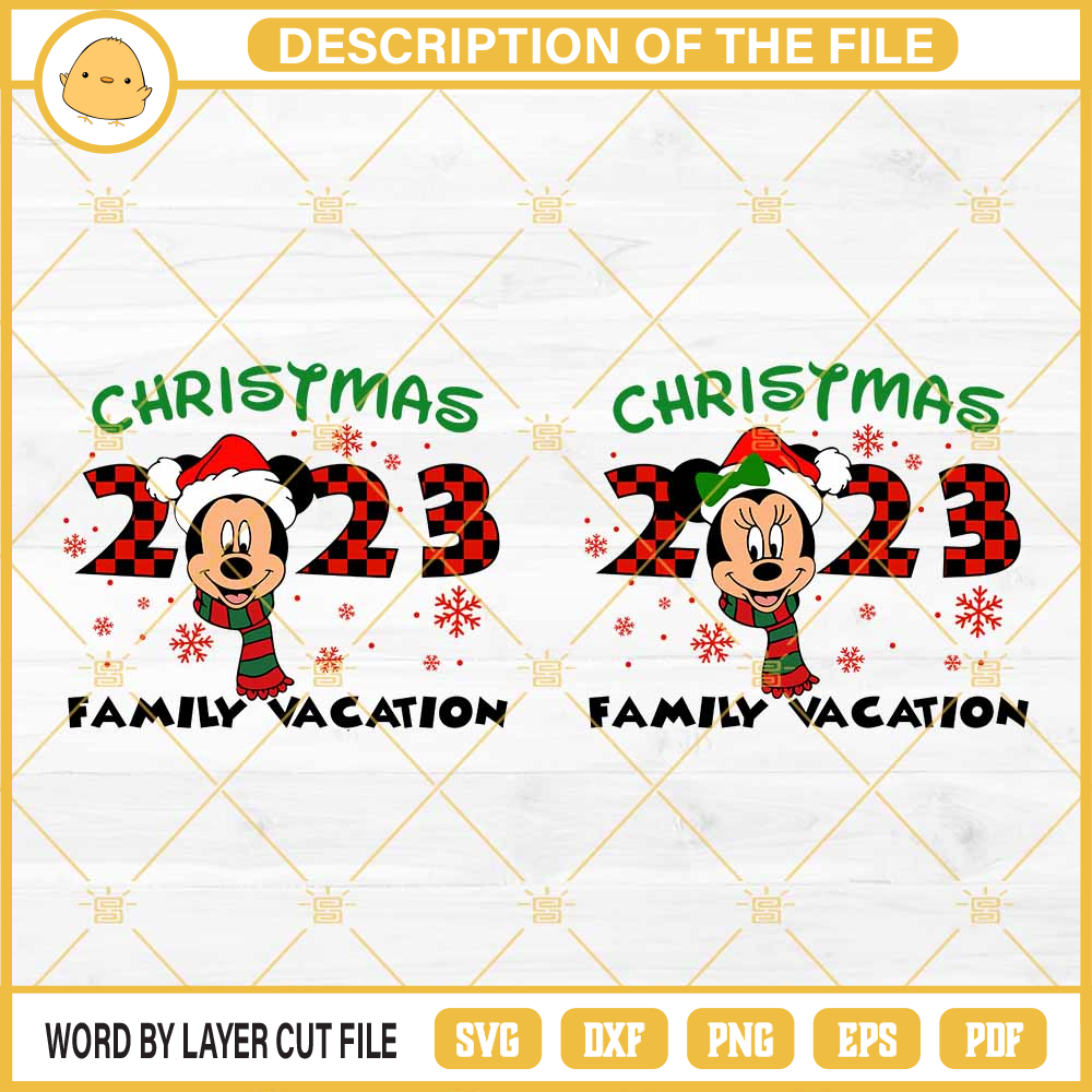 Disney Christmas 2023 Family Vacation SVG Bundle, Mickey Minnie Mouse Christmas SVG, Merry Christmas 2023 SVG.jpg