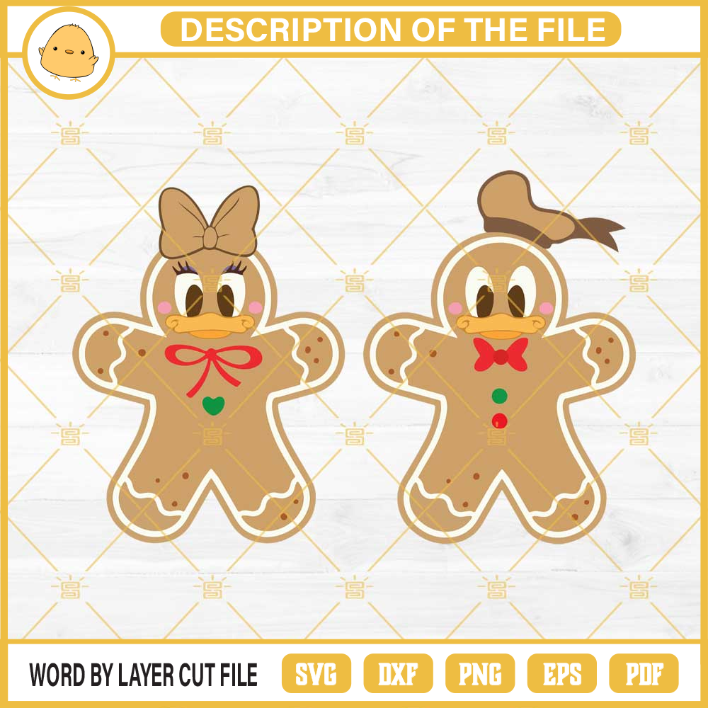 Donald And Daisy Ducks Gingerbread SVG, Donald Duck Disney Christmas SVG PNG EPS DXF File.jpg