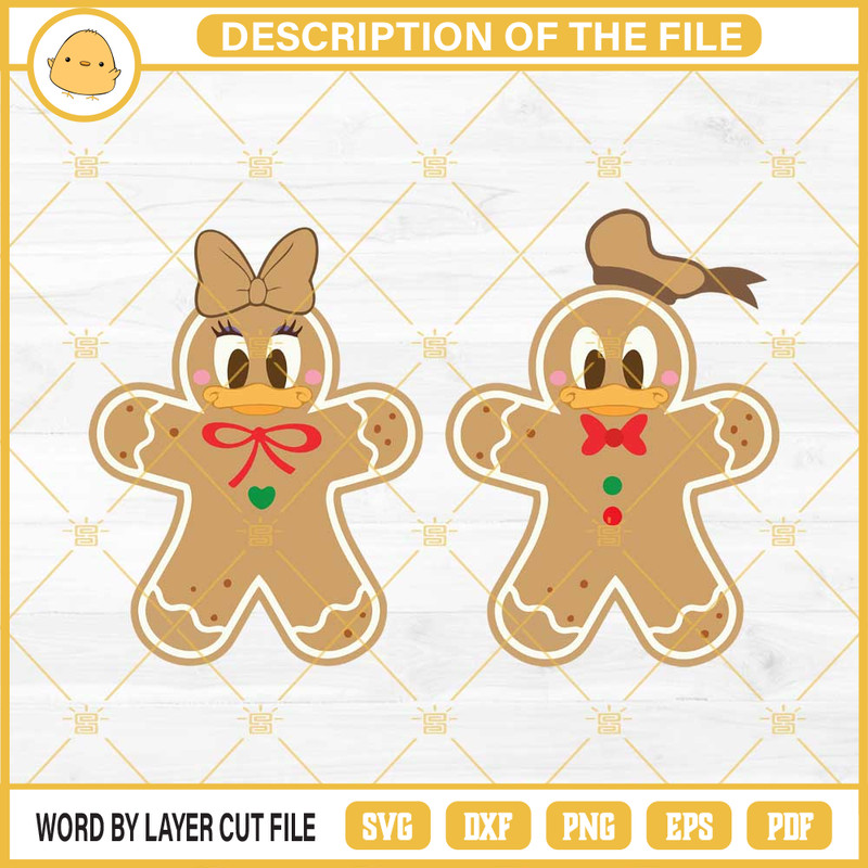 Donald And Daisy Ducks Gingerbread SVG, Donald Duck Disney Christmas SVG PNG EPS DXF File.jpg