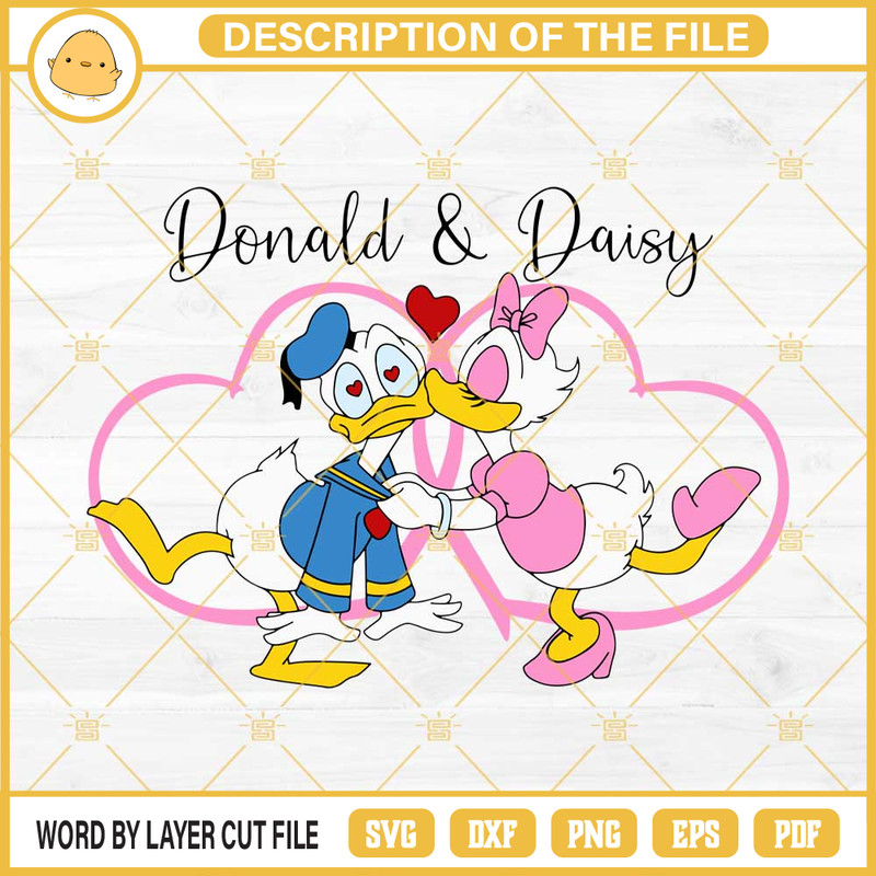 Donald And Daisy Kiss SVG, Donald Duck Valentines SVG PNG EPS DXF File.jpg