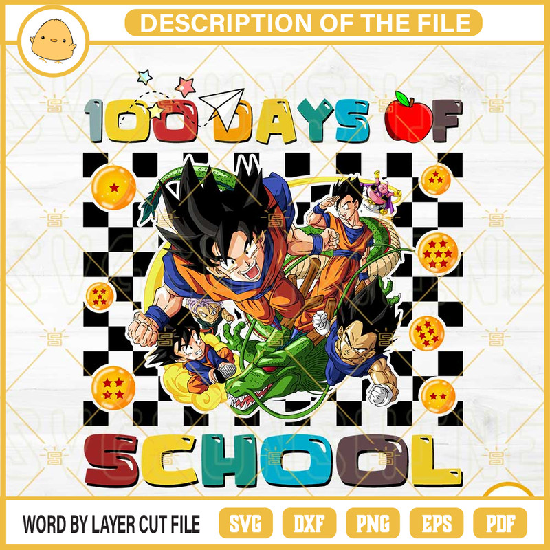 Dragon Ball 100 Days Of School PNG Designs For Shirts.jpg
