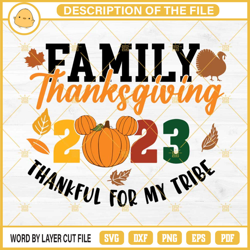 Family Thanksgiving 2023 SVG, Thankful For My Tribe SVG EPS PNG DXF.jpg