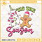 Gingerbread Tis The Season SVG, Gingerbread With Pink Santa Hat SVG.jpg