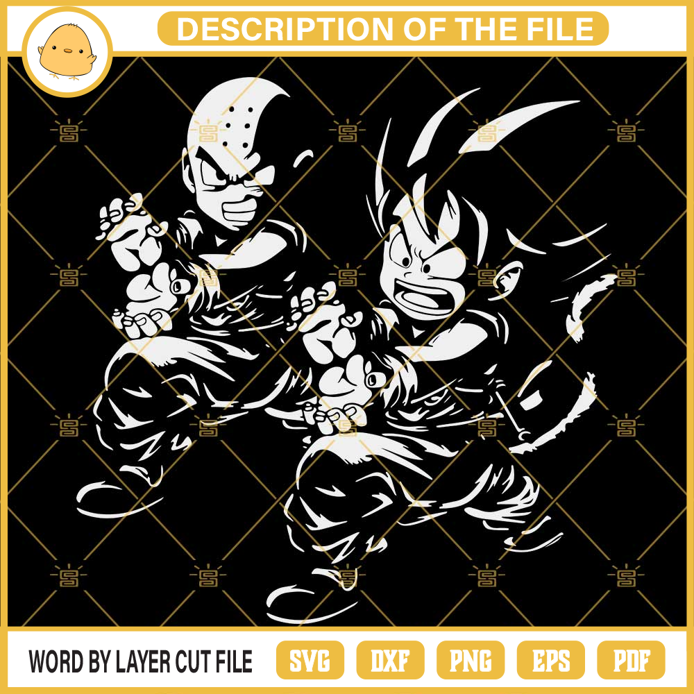 Goku And Krillin SVG, Kame Fiction Dragon Ball SVG PNG DXF EPS.jpg