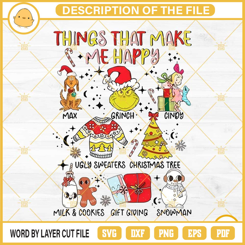 Grinch And Friends Things That Make Me Happy Christmas PNG File Designs.jpg