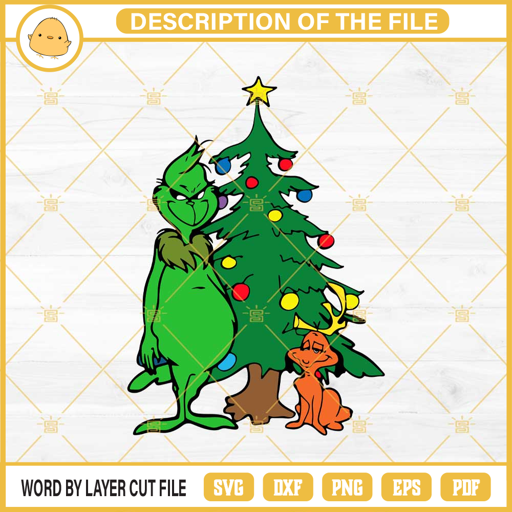 Grinch And Max Dog SVG, Grinch Christmas Tree SVG PNG Files.jpg