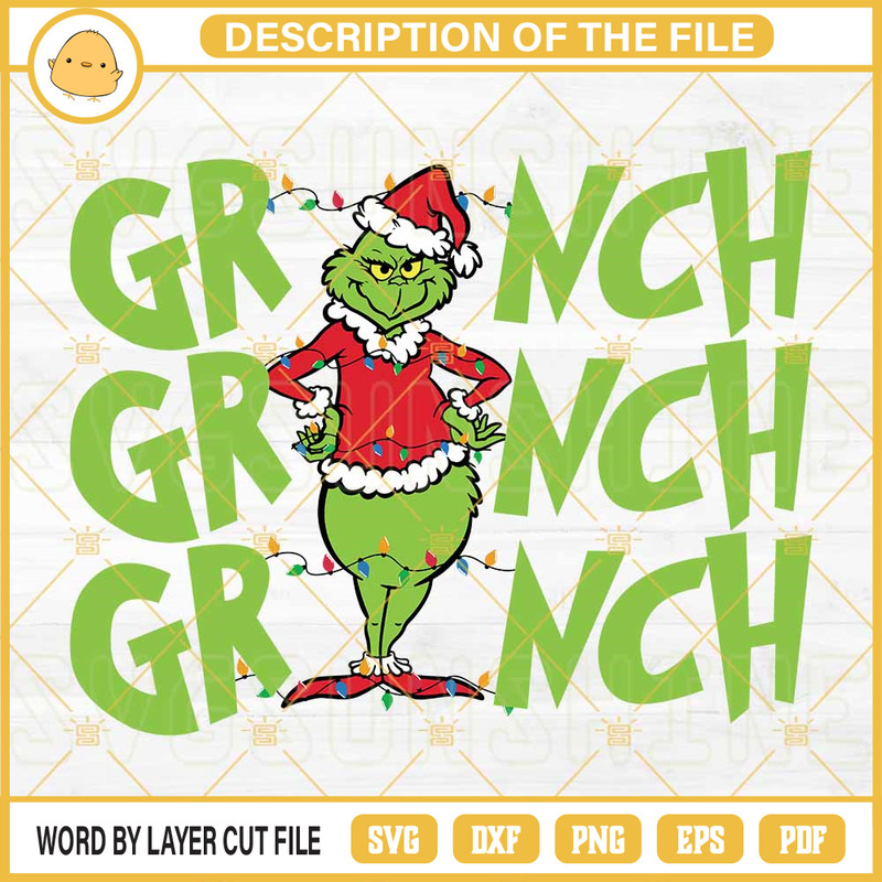 Grinch Christmas Lights SVG, Grinch Christmas SVG PNG DXF EPS Cut Files For Cricut Silhouette.jpg