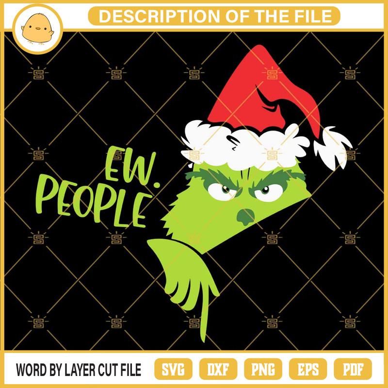 Grinch EW People SVG, Grinch Santa Hat Christmas SVG PNG EPS DXF.jpg