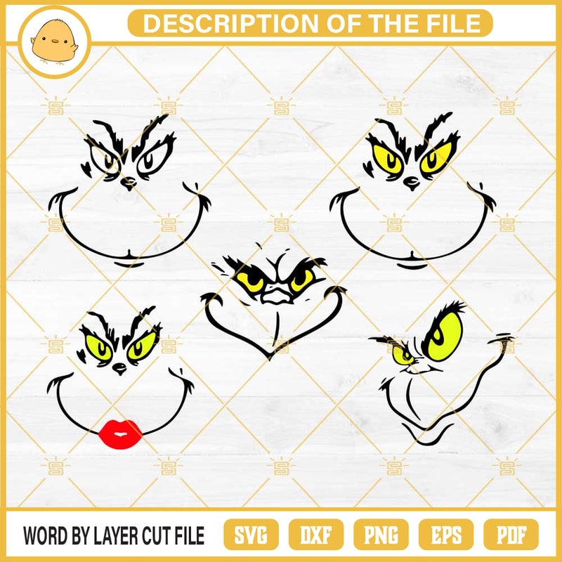 Grinch Face SVG Bundle, Mr And Mrs Grinch Face Christmas SVG PNG EPS DXF.jpg