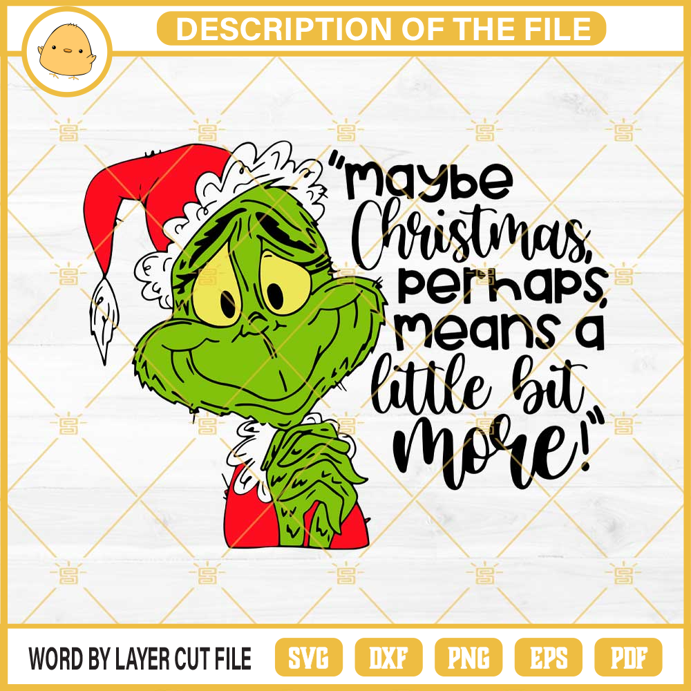 Grinch Maybe Christmas Perhaps SVG, Grinch Funny Quotes SVG PNG EPS DXF File.jpg
