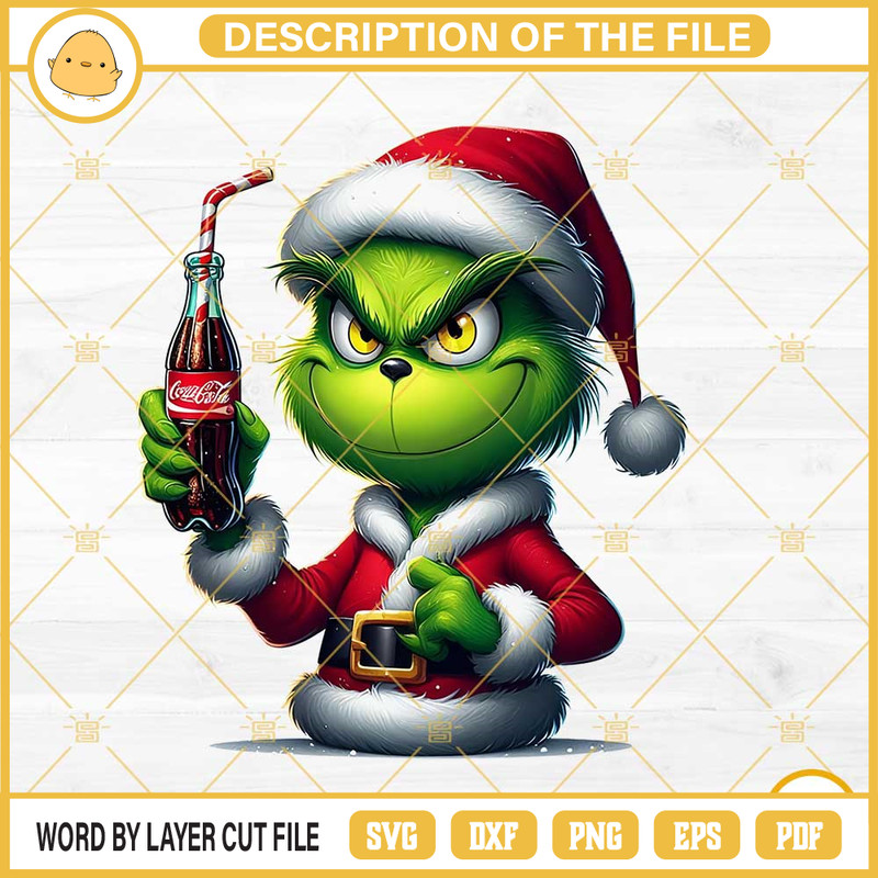 Grinch Santa Claus With Cocacola PNG, Grinch Merry Christmas PNG.jpg