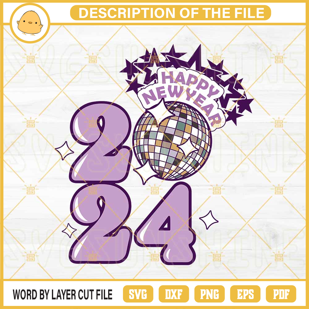 Happy New Year 2024 SVG, 2024 Disco Ball SVG, New Year 2024 SVG.jpg