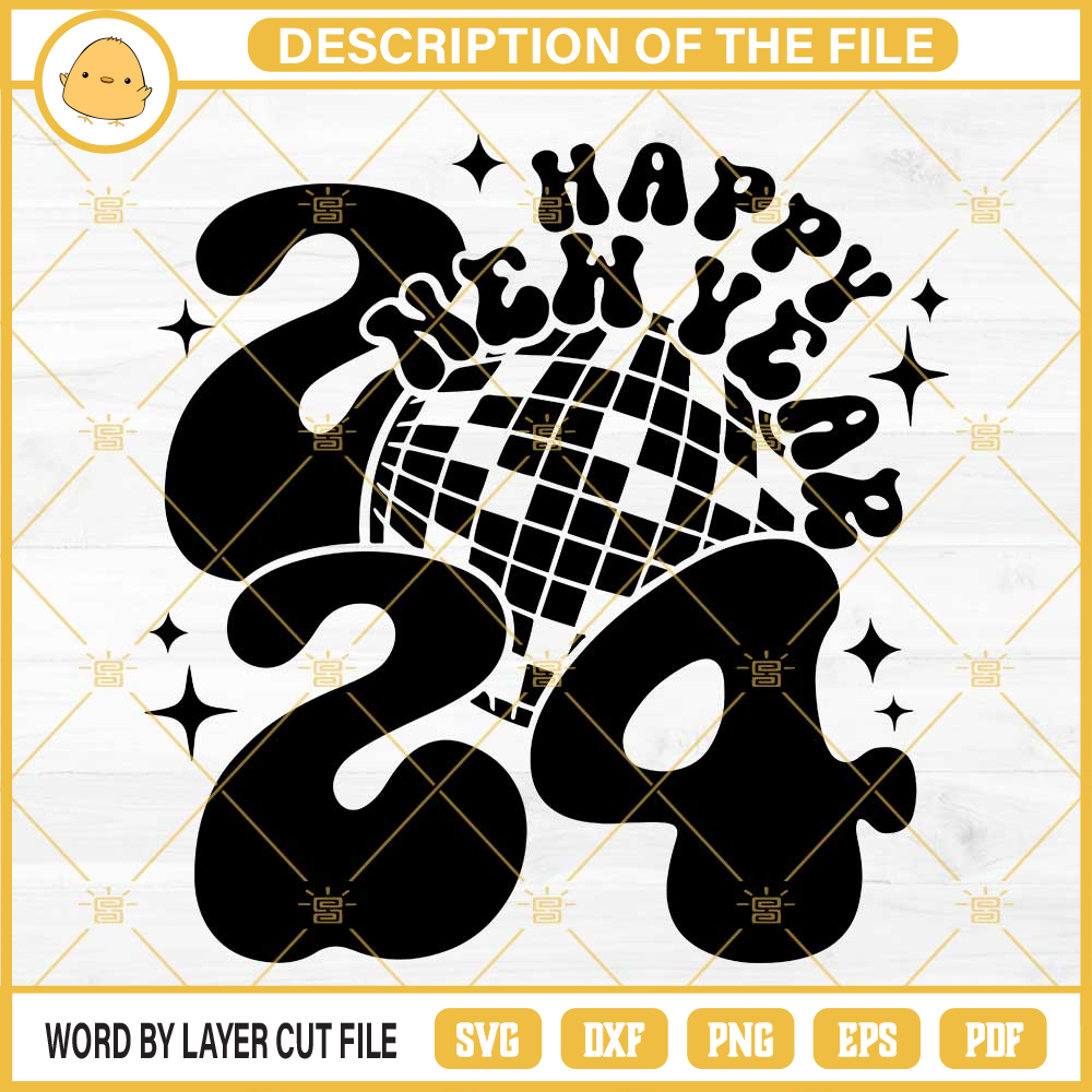 Happy New Year 2024 SVG, Disco Ball New Year SVG, 2024 SVG.jpg