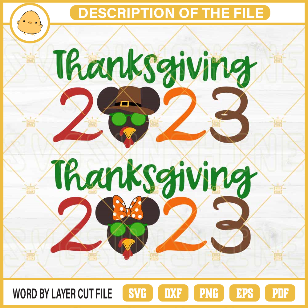 Happy Thanksgiving 2023 SVG, Mickey Minnie Turkey Head SVG Bundle.jpg