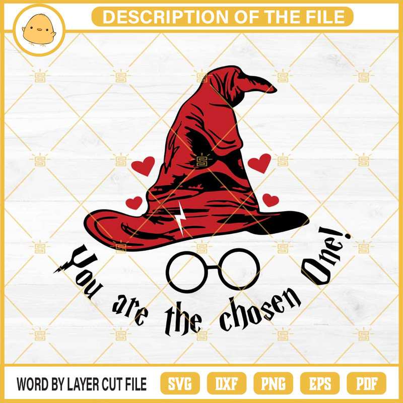 Harry Potter Valentines SVG, Sorting Hat You Are The Chosen One SVG PNG EPS DXF File.jpg