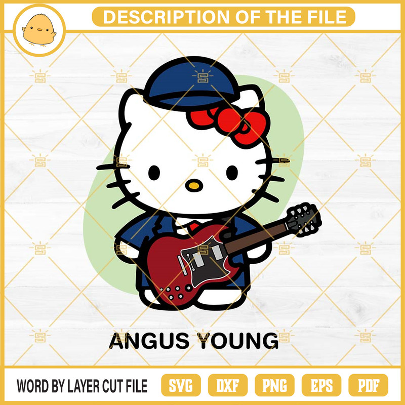 Hello Kitty Angus Young SVG, Angus Young ACDC SVG PNG EPS DXF File.jpg
