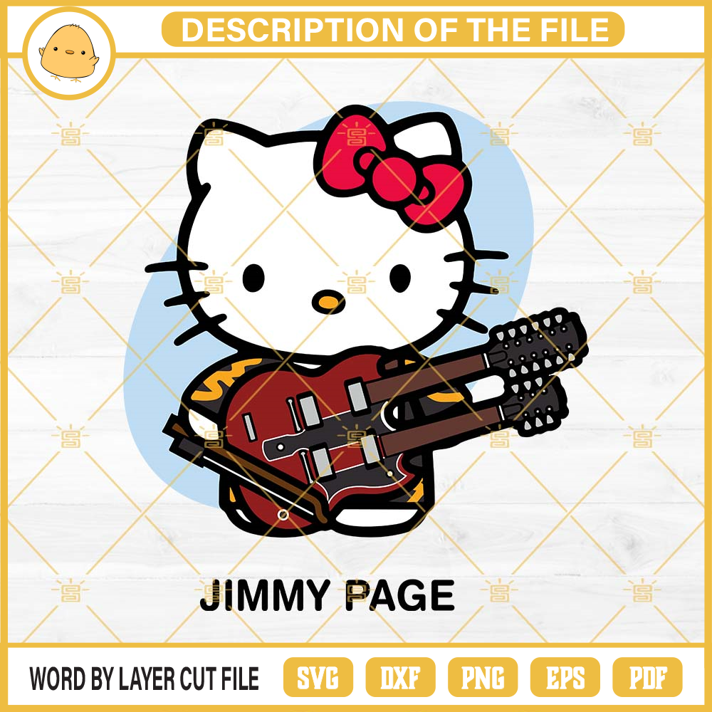 Hello Kitty Jimmy Page SVG, Jimmy Page Led Zeppelin SVG PNG EPS DXF File.jpg