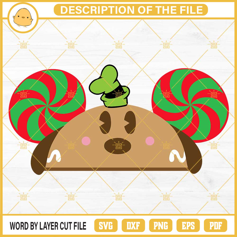 Goofy Gingerbread Hat Ears SVG, Disney Christmas SVG PNG DXF EPS.jpg