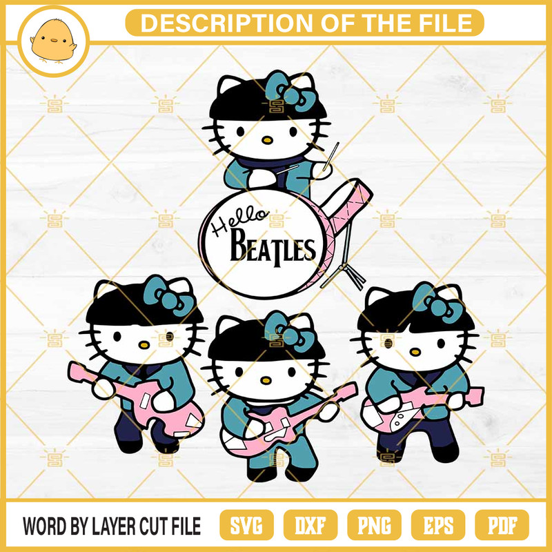 Hello Kitty The Beatles SVG, The Beatles SVG PNG EPS DXF File.jpg