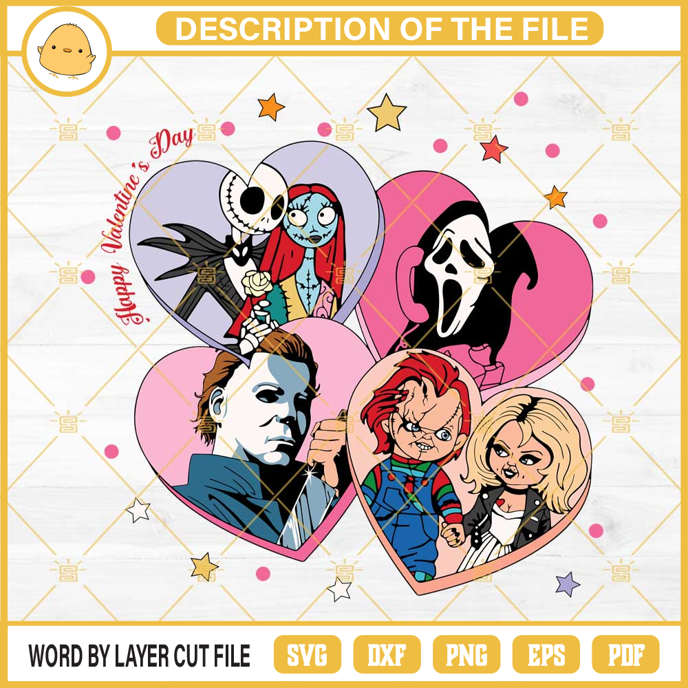 Horror Movies Valentines SVG, The Ghost Face Heart Valentine SVG PNG DXF EPS.jpg