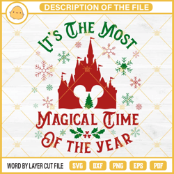its the most magical time of the year svg, disney castle svg, disney christmas s863