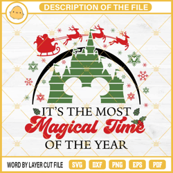 its the most magical time of the year svg, disney christmas svg, disney castle c864