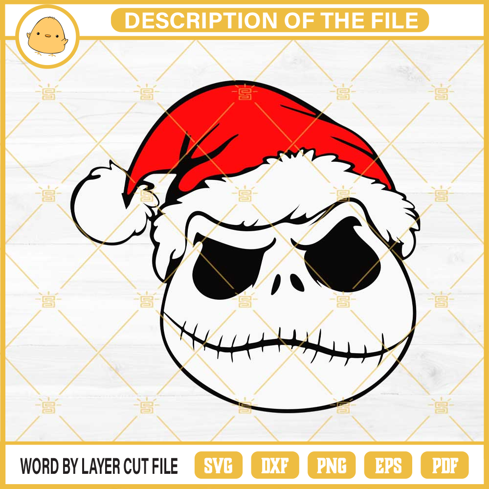 Jack Skellington Santa Claus Hat SVG, Nightmare Before Christmas SVG PNG EPS DXF.jpg