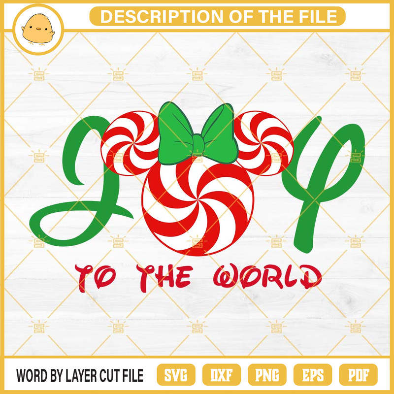 Joy To The World Minnie Christmas Candy SVG, Disney Christmas SVG.jpg