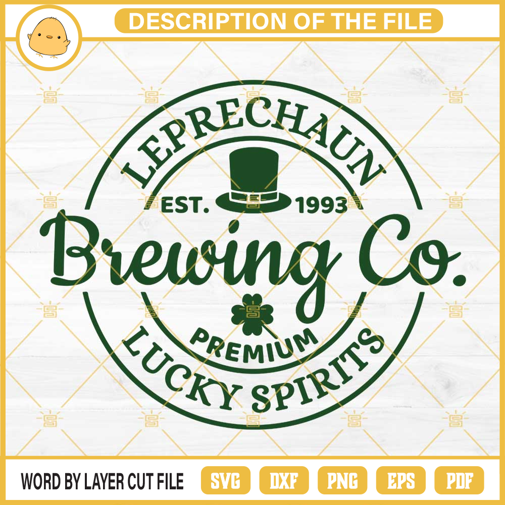 Leprechaun Brewing Co Premium Lucky Spirits SVG, Irish Funny SVG PNG EPS DXF File.jpg