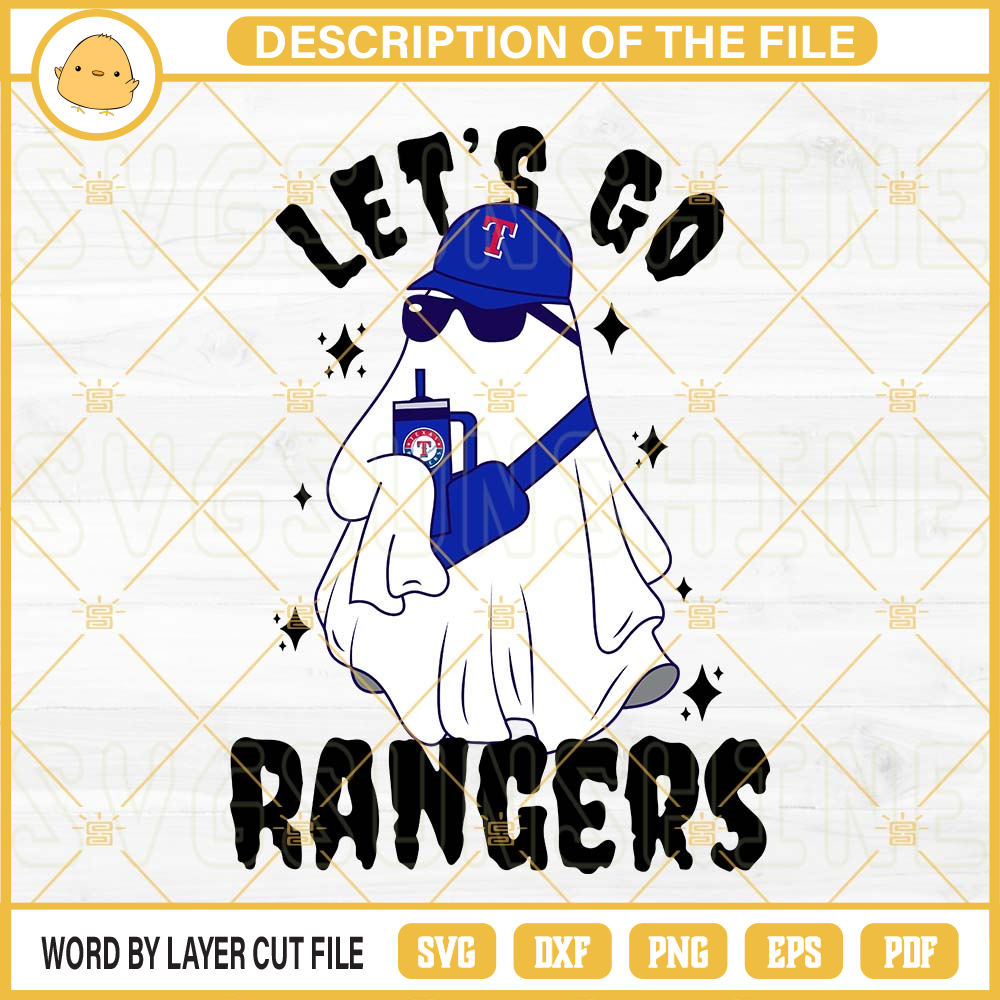 Let's Go Rangers SVG, Boo Ghost Texas Rangers Halloween SVG PNG Files.jpg